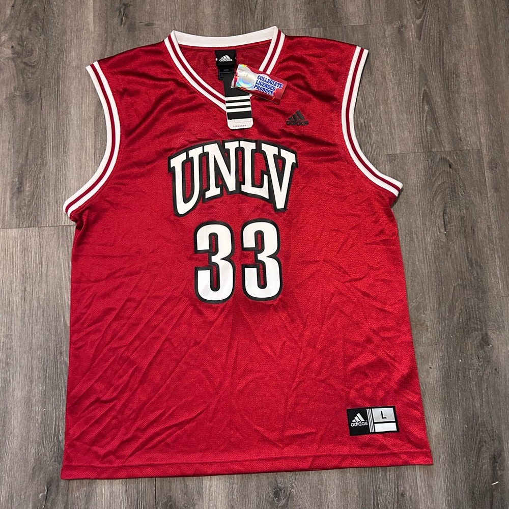 NEW Adidas UNLV Rebels Men's Basketball Jersey Sz Large #33 NWT Red Las Vegas